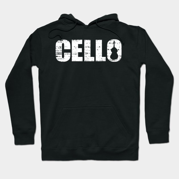 Distressed Look Cello Gift For Cellists Hoodie by OceanRadar